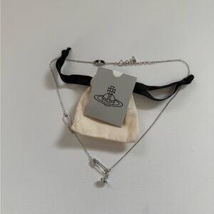 Vivienne Westwood 925 Silver Paperclip Necklace Safety Pin Pre-owned